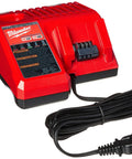 Pro Grade Two Piece Cordless Impact Wrench Set With One Half And Three Eighth Inch Drivers Killer Torque Brushless Motors charger with dual slots.