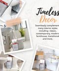 Farmhouse Freestanding Toilet Paper Holder With Reserve Storage For Mega Rolls And Magazines in bathroom setting