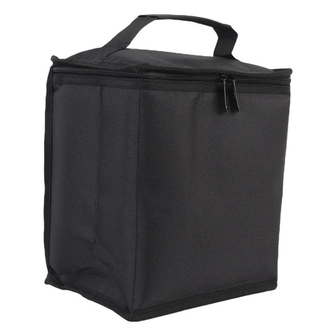Rugged Camping Fuel Cylinder Carrier Bag For Gas Tanks And Gear, Waterproof Oxford Cloth, Black, shown with handle and zipper
