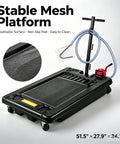 Heavy Duty 17 Gallon Low Profile Oil Drain Pan With Hand Pump Hose For Auto Shop Garage Fluid Collection Tank with mesh platform