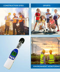 WBGT Heat Stress Meter With Dry Bulb, Wet Bulb, And Globe Temperature For Accurate Readouts In Workplace, Sports, And Outdoor Activities With Large LCD Display And Fast Pro Grade Sensing. handheld digital meter for construction, sports, and environment monitoring