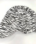 Super Comfy 100 Percent Cotton Mesh Welding Cap With Slick Zebra Pattern on a white background, designed for heat protection.