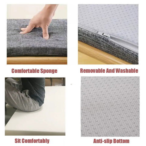 Customizable Size And Color Bench Cushion For Indoor And Outdoor Benches, Bay Window Seat Pad With Non Slip Bottom And Optional Waterproof Piping.