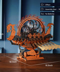 Viking Dragon Ship 3D Wooden Puzzle For Adults With LED Lights And Flywheel 12 Auto Paddles 3 Hour Build Model Kit Gift For Men And Boys, 18.3in