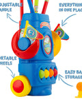 Fun Tot Golf Set For Kids With 4 Lightweight Clubs, 6 Soft Balls, 2 Practice Holes, Mini Putting Mat And Rolling Cart