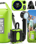 On The Go Camping Shower With 10000mAh Battery, Waterproof Dry Bag, LED Display, 4 Spray Modes, Rechargeable Portable Outdoor Water Pump For Campsites, RV Trips, And Hiking Adventures in use by camper van