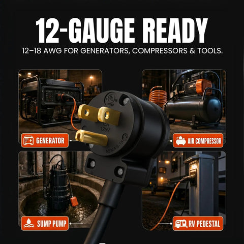 8 Position Clockable Right Angle Plug That Lets Your Cord Go Any Way 15A 125V NEMA 5 15P 2 Pole 3 Wire Straight Blade Replacement