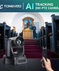 Crystal Clear 4K AI PTZ Camera With Auto Tracking And 20X Optical Zoom in a church setting with remote control