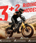 Rider on All Terrain Electric Fat Tire Dirt Bike For Adults And Teens With 35 MPH Top Speed 1500W Peak Motor in desert setting