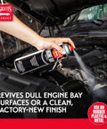 Hand spraying Engine Bay Dressing Detailing Spray That Revives Factory Look, Surface Enhancer And Protector, 12.5 Oz