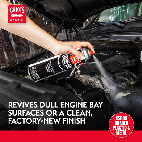 Hand spraying Engine Bay Dressing Detailing Spray That Revives Factory Look, Surface Enhancer And Protector, 12.5 Oz