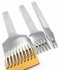 Leather Craft Prong Chisel Set 3 Pack 4mm Angled Hex Flat Head European Style wavy stitching punch tools on leather