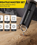 Game Changer 80 Piece Magnetic Nut Driver And Impact Socket Set Made From Tough S2 Chrome Vanadium Steel with attachment options.