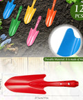Mini Colorful Metal Hand Shovel Set 12 Pcs Transplanting Trowels 11 X 3 Inch Garden Tools in 6 Colors with Ergonomic Handles