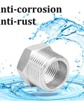 2 Pack Beefy Reducer Hex Bushing One Inch Male NPT To Three Quarters Inch Female NPT Heavy Duty Pipe Fitting Adapter with water splash