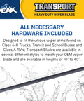 Heavy Duty Flat Windshield Wiper Blade 15 Inch Replacement For Class 6 To 8 Trucks And Rvs With Saddle Arm Commercial Metal Frame in water.