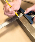 Using Dead Nuts Accurate 4 Piece Combination Square Set With 12 Inch Carbon Steel Blade to mark on wood.