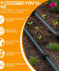 Heavy Duty One-Half Inch Irrigation Tubing Anchor Stakes Six Inch Long, 32-Pack For Securing Garden Hoses In Planters