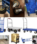 Built Tough Heavy Duty Pneumatic Swivel Caster Set Four Pack Premium Natural Rubber Wheels With Shock Absorption For Warehouse Carts Smooth Glide and Serious Grunt Power on utility carts.
