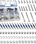Must Have 121 Piece Furniture Hardware Kit with cam lock fasteners, bed frame bolts, barrel nuts, and 3 in 1 connector fittings.