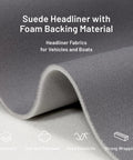 Hiksuky Auto Headliner Fabric, gray mesh with foam backing, 97 in L × 60 in W, rolled tube packaging