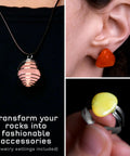 Fashion accessories made with polished stones from the Kids Rock Tumbler Kit With Built In Timer, Leak Proof Noise Reducing Barrel.