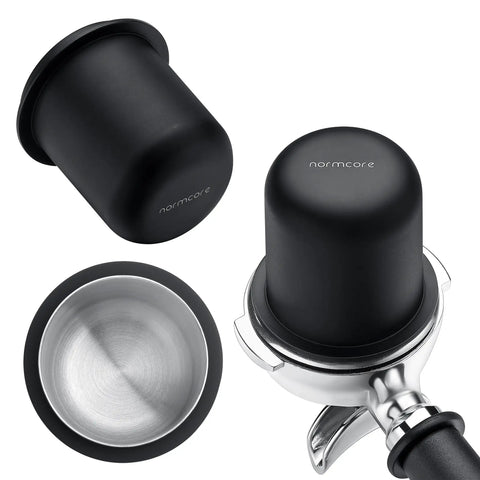 58mm Espresso Dosing Cup For Single Doses, Nonstick 304 Stainless Steel Tall Version, Wide Mouth Fits 58mm Portafilter, Easy Grounds Transfer, Durable Black Coffee Tool For Home Baristas And Pros
