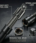 One Half Inch Flexible Shaft Extension For Tight Spots, 360 Degree Flex Reach Socket Ratchet Wrench Connecting Rod with spring-loaded lock