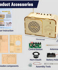 Totally Kid Friendly FM Radio Kit For Ages 8 To 13 Build A Working Radio With A DIY Wooden 3D Puzzle STEM Toy Safe Basswood Educational Science Kit For Kids 88 To 108 MHz parts and assembled radio