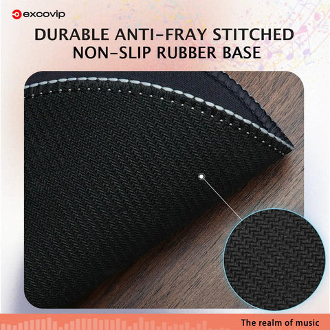 Close-up of the non-slip rubber base of Round Mouse Pad With Circle Of Fifths Design, Premium Textured Surface, Small Desk Mat.