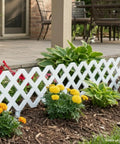 Garden Edging Border Kit 10 Pack 23x8.5 Inch White Plastic Fence Panels For Yard Lawn Patio Pathways Trees Landscape Edging