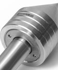 Close-up of Wood Lathe MT2 Centers Set With Live Center Five Eighths Inch Diameter And Four Pronged Drive Center One Inch Diameter