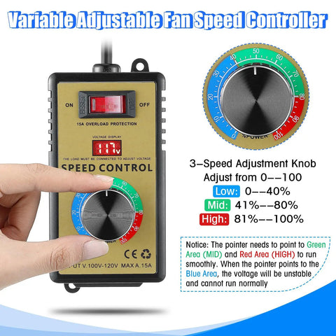 Smooth Operator Ac Motor Speed Controller With Crisp Led Display And Easy Peasy Variable Knobs For 120V Electric Motors, packing overload guard, adjustable knobs.