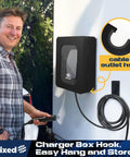Tough As Nails Outdoor EV Charger Enclosure Wall Box With Combo Lock For Tesla And Chargepoint, mounted with cable outlet hole.