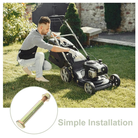 Lawnmower Rear Wheel Bolt Set With Lock Nut Steel Golden Threaded For Easy No Hassle Deck Wheel Replacement Heavy Duty Rear Wheel Screws And Nuts Kit Compatible With Most Mowers installed on mower rear wheel