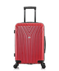 InUSA VASTY red hardshell carry-on luggage with 4 spinner wheels, 20-inch front view.