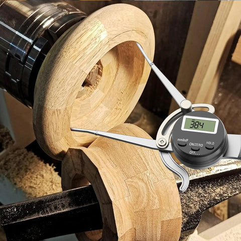 Handy Digital Inside Caliper Gauge For Woodworking 0.5 To 7 Inch Range With Metric Fraction Decimal Readings Alloy Jaws Digital Display With Hold Function Pro Grade Inside Measuring Tool on wood turnings