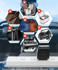 Image showing incompatible devices like car vacuum, refrigerator, and heated seat with Smooth Plug And Play Ac To Dc Power Adapter.