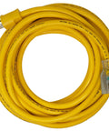 High Visibility Generator Extension Cord With Lighted End Indicator And Weatherproof Jacket For Outdoor Power Use Ten Gauge 50 Foot Heavy Duty Outdoor Cable Safe Performance coiled