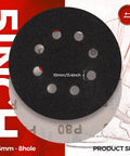 5 Inch Silicon Carbide Sanding Discs 3000 Grit Wet and Dry Hook and Loop Set, 8-hole pattern, close-up of disc with size details