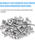 Hex Socket Head Cap Bolts And Nuts Kit Stainless Steel 304 M3 Set In 6 8 10 12 16 20 mm Lengths 360 Pieces DIY Hardware