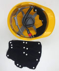 Soft Velvet Terry Cloth Sweatband For Hard Hats 3 Pack Washable Snap On Liner Black with helmet interior view