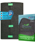 Carbon Activated Air Filter Replacement Pre Filter Sheet 16x48 Cut To Fit Universal Pack Of 6 Made In USA product packaging.