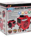 Box packaging of Three Speed Portable Industrial Air Blower With 1200 CFM for fast drying, multi position airflow, CSA approved.