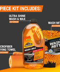 All In One Car Wash Kit With Ultra Shine Soap Plush Wash Mitt Microfiber Towel And Wax Buff For A Showroom Shine Without The Hassle
