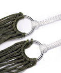 Ultra Lightweight Travel Hammock For Camping And Hiking Nylon Mesh Net Sleeping Bed With Easy Hooks Army Green Outdoor Swing detail