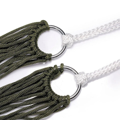 Ultra Lightweight Travel Hammock For Camping And Hiking Nylon Mesh Net Sleeping Bed With Easy Hooks Army Green Outdoor Swing detail