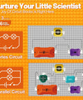 Hands On Science Kit For Kids With 420 Plus Projects And 50 Circuit Parts including series and parallel circuits shown.