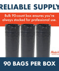 Heavy Duty Workhorse 30 Gallon Black Trash Bags With Drawstring For Office, Janitorial, And Facility Use, 90 Count