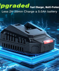 Upgraded fast charger for Cordless Leaf Blower With 1200W Brushless Motor, Dual 5.0Ah Batteries And 2 Hour Fast Charger, Six Speed Turbo Power